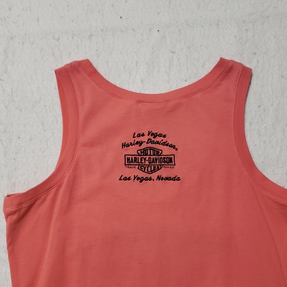 Harley Davidson Pink Tank Top Woman's Size Large Las Vegas Nevada 100% Cotton - Picture 4 of 10